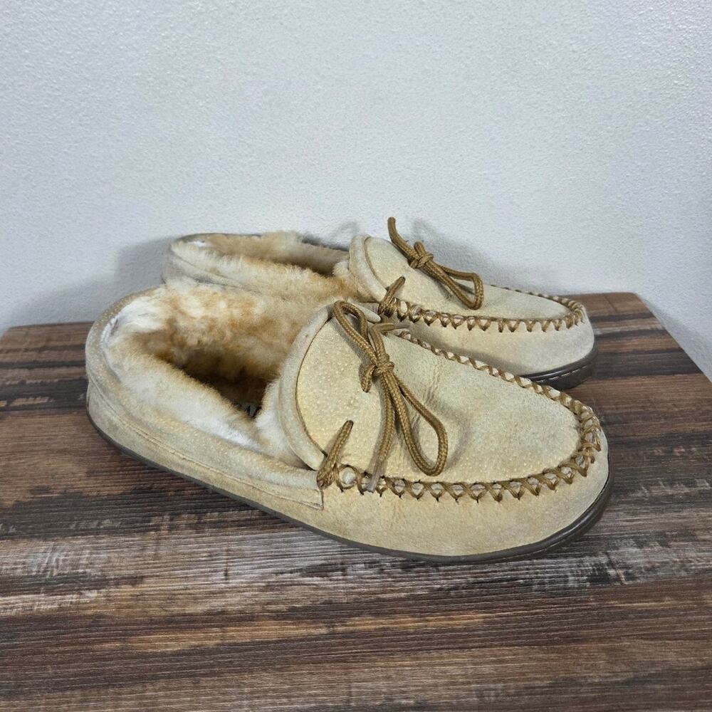 Redhead Brand Co Men's Leather Tan Moccasin Slippers Size 8